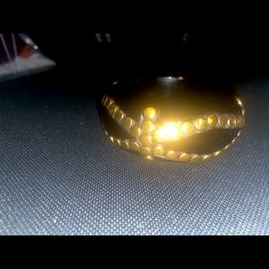 Bold, tribal, exotic black & gold bangle.